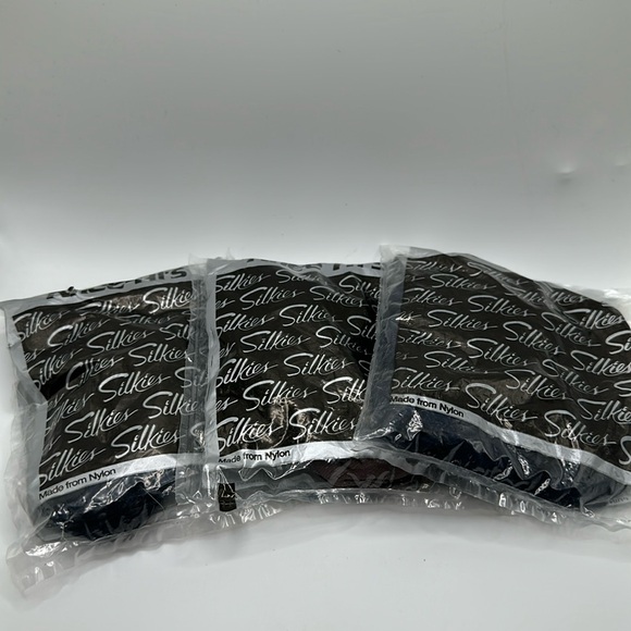 Silkies knee hi’s lot of three bags of nylon knee hi’s blue dark brown color - Picture 1 of 7